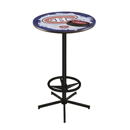 Holland Bar Stool Co 42" Black Montreal Canadiens Pub Table, 36" dia. Top L216B4236MonCan-D2